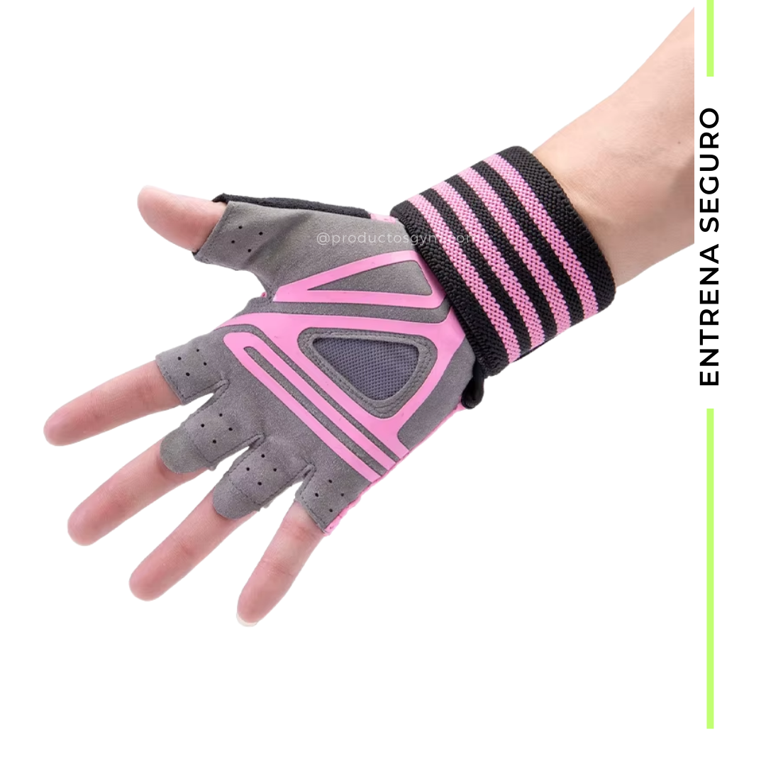 Guantes para gym con muñequera LARA STAR