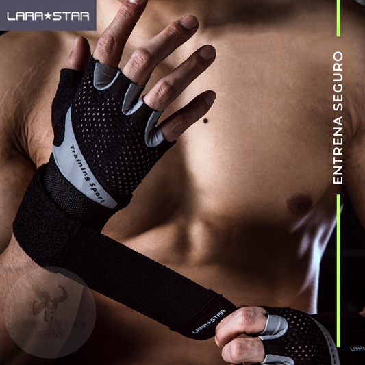 Guantes para gym con muñequera LARA STAR