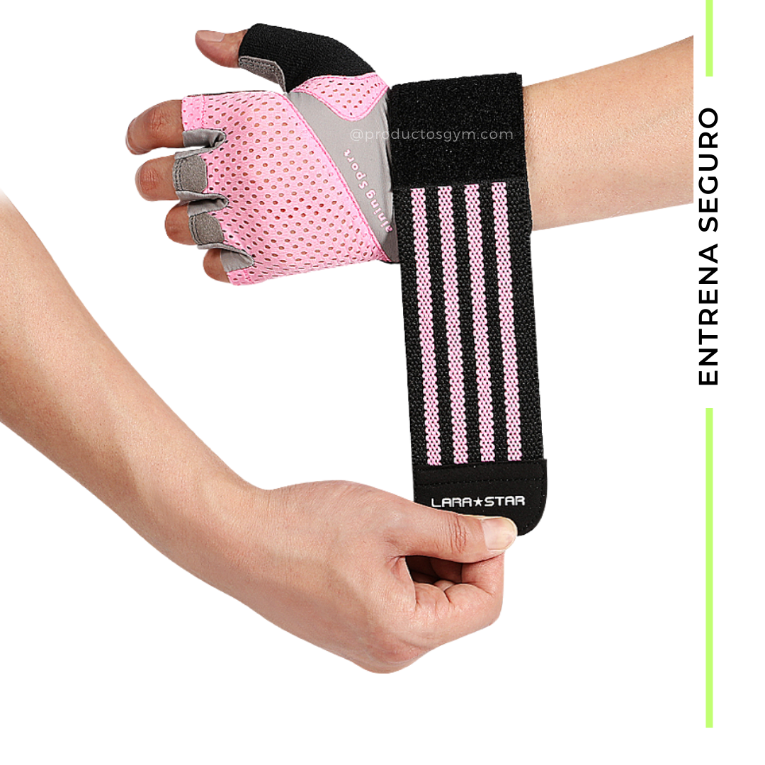 Guantes para gym con muñequera LARA STAR